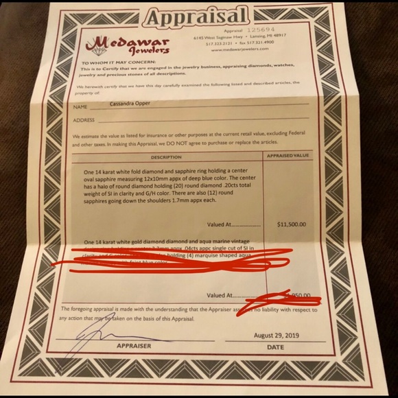 SOLD (IDNID) White Gold Sapphire Diamond Halo Ring - Picture 12 of 12